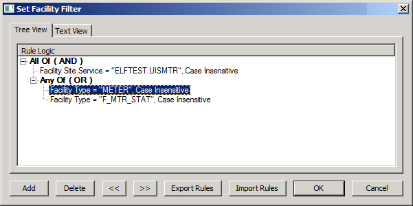 Set Facility Filter
